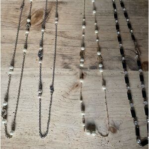 4 Long Ann Taylor Necklaces 

2 Gold, 1 Silver, 1 Blk